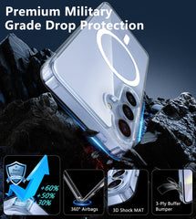 Galaxy S24 Plus 6.7 inches Clear Case: Magnetic Charging Shockproof Magsafe Support