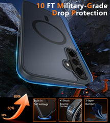 FNTCASE for Samsung Galaxy A26 6.7 Inch Phone Case: Magnetic Translucent Matte Shockproof Slim Phone Cover - Military Grade Drop Proof Hard Back Anti-Fingerprint Protective Case