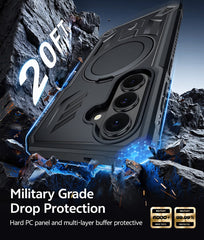 Magnetic Kickstand Case for Samsung Galaxy S26 6.3”, Military Grade Protective Cover with Built-in Screen Protector & 2 Front Frames
