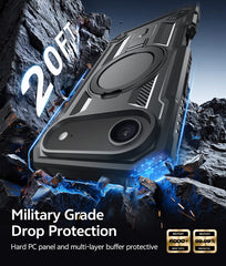 FNTCASE for iPhone 17 Air Case with Ring Holder Magnetic Kickstand Military Grade Shockproof Protective Rugged Cell Phone Cover