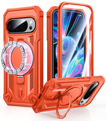 FNTCASE Google Pixel 10/ 10 Pro/ 9/ 9 Pro ケース リングホルダー付き マグネット式キックスタンド ミリタリーグレード 耐衝撃 保護 頑丈 携帯電話カバー