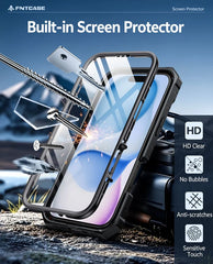FNTCASE For iPhone 17 Air 6.6 inch Phone Case: Military Grade Shockproof with Built-in Screen Protector and Kickstand