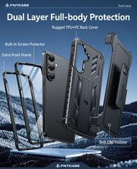 Samsung Galaxy S26 Plus Case with Belt Clip Holster and Kickstand Military-Grade Protection Includes 2 Front Frames and a Built-in Screen Protector