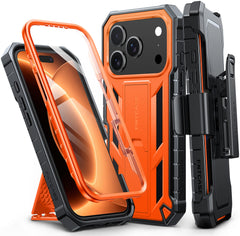 iPhone 18 Pro Max Case: Military Grade Rugged Cell Phone Cover with Kickstand and Belt Clip Holster