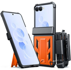 Samsung Z Flip 8 Phone Case: Rugged Protective Phone Case with Belt Clip Holster and Kickstand