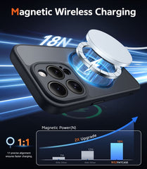 FNTCASE for iPhone 13 Pro Case: Strong Magnetic Translucent Matte Slim Shockproof Protective Drop Full Protection Phone Cover