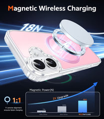 iPhone 17 New Transparent Phone Case: Magnetic Charging Shockproof Magsafe Support