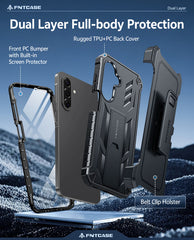 Samsung Galaxy A27 Phone Case: Rugged Protective Phone Case with Belt Clip Holster and Kickstand