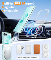 Samsung Z Flip 8 Clear Case: Magnetic Charging Shockproof Magsafe Support