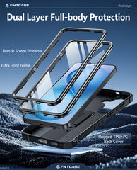 Samsung Galaxy S26 Case with Built-in Screen Protector and Kickstand – Military Rugged, 2 Front Frames, Drop Proof Protective Cover