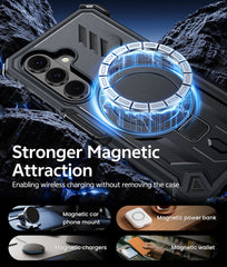 Samsung Galaxy S26 Case, Military Grade Rugged Protection: Magnetic Ring Kickstand with Belt-Clip Holster, 2 Front Frames, Built-in Screen Protector