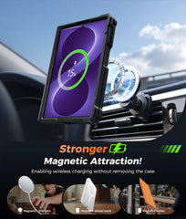 Samsung Galaxy Z Fold 8 with Hinge Protection Magnetic Rugged Case Featuring Ring Kickstand Military Grade Protection