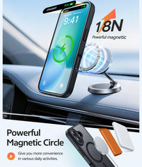 FNTCASE for iPhone 16 Case: Strong Magnetic Translucent Matte Slim Shockproof Protective Drop Full Protection Phone Cover