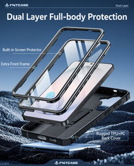 Samsung Galaxy S26 Case with Built-in Screen Protector and Kickstand – Military Rugged, 2 Front Frames, Drop Proof Protective Cover