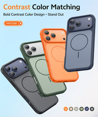 iPhone 17 Pro Max Phone Case: Military Grade Shockproof Protective Magsafe Spliced Colors Design‌