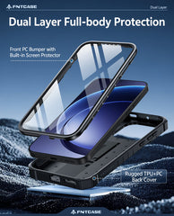 FNTCASE For OnePlus 15 Phone Case: Military Grade Shockproof with Built-in Screen Protector and Kickstand