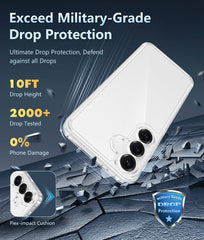 FNTCASE for Samsung Galaxy S25 FE Phone Case: Clear Slim Anti Yellowing Shockproof Protective