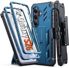 Samsung Galaxy S26 Case with Belt Clip Holster and Kickstand Military-Grade Protection Includes 2 Front Frames and a Built-in Screen Protector