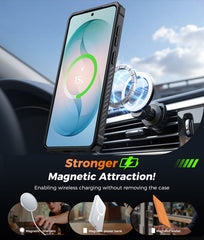 Samsung S26 Plus Magnetic Rugged Case Featuring Ring Kickstand Military Grade Protection