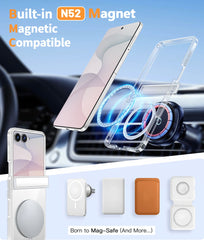 Samsung Z Flip 8 Clear Case: Magnetic Charging Shockproof Magsafe Support