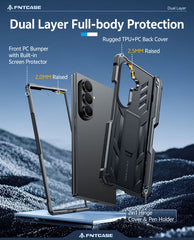 Samsung Z Fold 8 Ultra/Z Fold 7 Phone Case: Military Grade Shockproof with Built-in Screen Protector and Kickstand