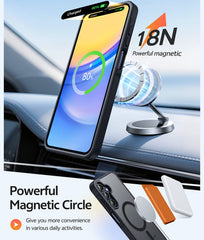 Samsung Galaxy A15 Phone Case: Magnetic Translucent Matte Shockproof Slim Phone Cover - Military Grade Drop Proof Hard Back Anti-Fingerprint Protective Case