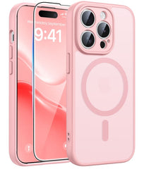 FNTCASE for iPhone 14 Pro Case: Strong Magnetic Translucent Matte Slim Shockproof Protective Drop Full Protection Phone Cover