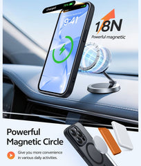 FNTCASE for iPhone 15 Pro Max Case: Strong Magnetic Translucent Matte Slim Shockproof Protective Drop Full Protection Phone Cover