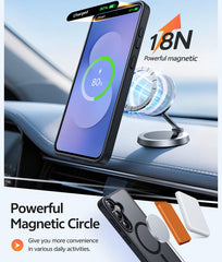 FNTCASE Samsung Galaxy S25 FEケース: 強力なマグネット式半透明マットスリム耐衝撃保護落下保護電話カバー