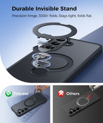 Samsung S26 FE Case: 360° Spin Magnetic Stand, MagSafe, Screen Protector, Translucent Matte Military Grade Shockproof Full Camera Protective Phone Cover