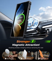 Samsung Galaxy Z Fold 7 Magnetic Rugged Case Featuring Ring Kickstand Military Grade Protection