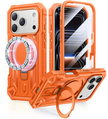 iPhone 18 Pro Max Case with Ring Holder Magnetic Kickstand Military Grade Shockproof Protective Rugged Cell Phone Cover