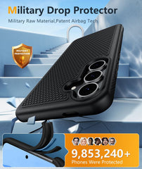 FNTCASE For Samsung Galaxy S25 FE Shock Protection Cell Phone Case Sturdy Cover with Non-Slip Texture