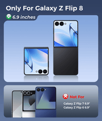 Samsung Galaxy Z Filp 8 Case: 360° Spin Magnetic Stand, MagSafe, Screen Protector, Translucent Matte Military Grade Shockproof Full Hinge Protection