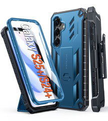 FNTCASE Für Samsung Galaxy S25+/ S24+ 5G 6,2 zoll Telefon Fall: robuste Schutzhülle Telefon Fall mit Gürtel Clip Holster und Kickstand 