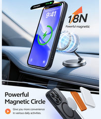 FNTCASE for iPhone 14 Pro Case: Strong Magnetic Translucent Matte Slim Shockproof Protective Drop Full Protection Phone Cover