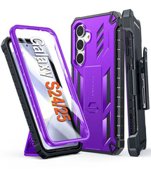 FNTCASE For Samsung Galaxy S25/ S24 5G 6.2 inch Phone Case: Rugged Protective Phone Case with Belt Clip Holster and Kickstand