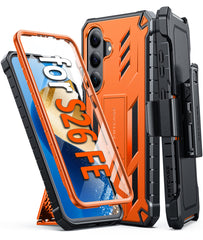 Samsung Galaxy S26 FE Case: Military Grade Rugged Cell Phone Cover with Kickstand and Belt Clip Holster