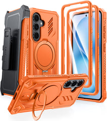 Samsung Galaxy S26 Case, Military Grade Rugged Protection: Magnetic Ring Kickstand with Belt-Clip Holster, 2 Front Frames, Built-in Screen Protector