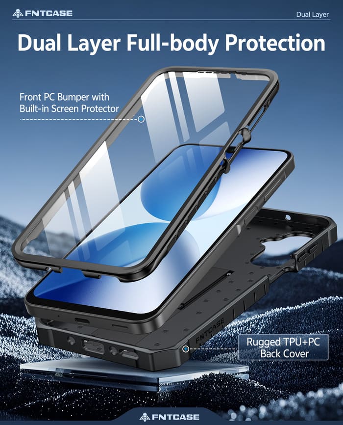 Samsung Galaxy A17 Phone Case: Military Grade Shockproof with Built-in Screen Protector and Kickstand – FNTCASE OFFICIAL Samsung Galaxy A17 Phone Case: Military Grade Shockproof with Built-in Screen Protector and Kickstand – FNTCASE OFFICIAL