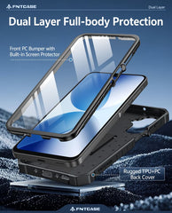 FNTCASE For Samsung Galaxy A17 Phone Case: Military Grade Shockproof with Built-in Screen Protector and Kickstand