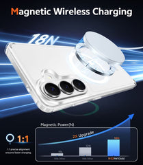 Samsung Galaxy S26 Clear Phone Case: Magnetic Charging Shockproof Magsafe Support