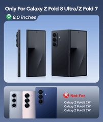 Samsung Galaxy Z Fold 8 Ultra/Z Fold 7 Case: 360° Spin Magnetic Stand, MagSafe, Screen Protector, Translucent Matte Military Grade Shockproof Full Hinge Protection