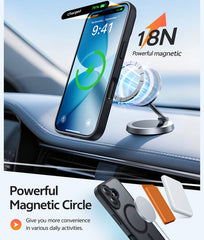 FNTCASE for iPhone 17 Case: Strong Magnetic Translucent Matte Slim Shockproof Protective Drop Full Protection Phone Cover