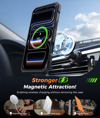 iPhone 17 Pro Max Magnetic Rugged Case Featuring Ring Kickstand Military Grade Protection