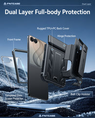 Samsung Z Flip 8 Phone Case: Rugged Hinge Protective Phone Case with Belt Clip Holster and Kickstand