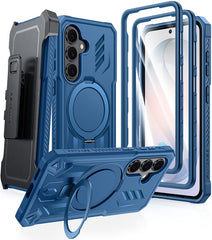 Samsung Galaxy S26 Case, Military Grade Rugged Protection: Magnetic Ring Kickstand with Belt-Clip Holster, 2 Front Frames, Built-in Screen Protector