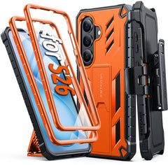 Samsung Galaxy S26 Case with Belt Clip Holster and Kickstand Military-Grade Protection Includes 2 Front Frames and a Built-in Screen Protector