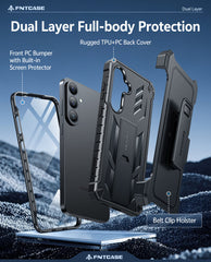 Samsung Galaxy S26 FE Case: Military Grade Rugged Cell Phone Cover with Kickstand and Belt Clip Holster
