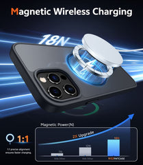FNTCASE iPhone 12 Pro Max ケース: 磁気充電 耐衝撃 Magsafe サポート - フロスト オイル スプレー タッチ